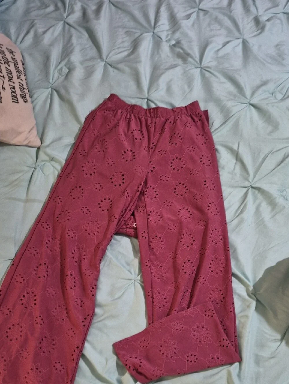 Women’s Eyelet Midi Skirt in Deep Rose
